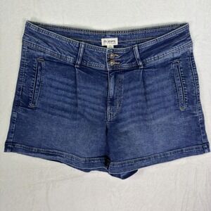 Maurices Shorts Womens 16W Plus Blue Medium Wash High Rise A Line Original Fit